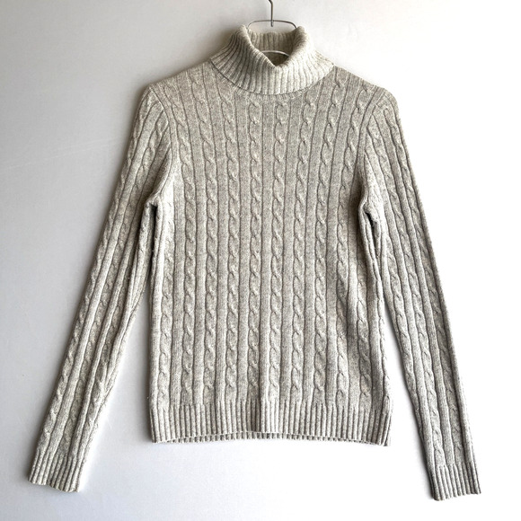 Vintage J.Crew Women Cable Knit Sweater Cashmere Blend Classic Capsule Luxury S - Picture 1 of 6